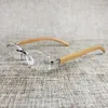 Herren Damen Randlos Holz Lesebrille Silber 1.5 Produktbild-Vorschau 2