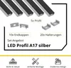 5x A17 LED Profil 2m - Silber inkl. Abdeckung schwarz, Produktbild-Vorschau 2