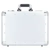 A silver aluminum attaché case with a black handle is shown against a white background. Anteprima dell’immagine prodotto