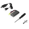 A collection of accessories for an RC car, including a battery, USB charger, screwdriver, and a small wrench. Anteprima dell’immagine prodotto