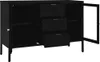 vidaXL Sideboard Schwarz 105x35x70 cm Stahl und Hartglas -  Produktbild-Vorschau 14