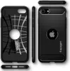 Multiple views of a black Spigen phone case for an iPhone SE. Produktbild-Vorschau