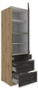 Küchen Hochschrank 60 cm mit Schubladen Stilo Grau + Eiche Produktbild-Vorschau 2