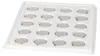 A white plastic tray with 20 circular indentations, each containing a silver disc, likely batteries. Anteprima dell’immagine prodotto