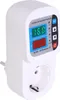 A white voltage and current protector plug with a digital display and outlet. Anteprima dell’immagine prodotto