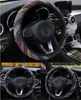 Leinen-Auto-Lenkradbezug, modischer Nationalstil, Produktbild-Vorschau 3