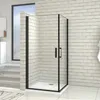 100x100x200cm Schwarze Pendeltür&Drehtür&Eckeinstieg Produktbild-Vorschau 1