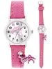 crystal blue Kinder Armbanduhr Mädchen mit Pferde Charm Produktbild-Vorschau 1