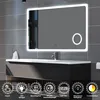 LED Badezimmer Spiegel mit Uhr 3-fache Vergrößerung Produktbild-Vorschau 1