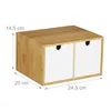 Organizer na biurko Relaxdays, 2 szuflady, bambus i MDF, Podgląd zdjęcia produktu 4