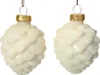 Christbaumschmuck Zapfen 7cm Glas 6 Stück - Wollweiß Produktbild-Vorschau 2