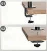 Two images showing how to attach a monitor mount to a desk. Náhľad obrázku produktu