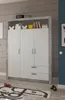 Kinderkleiderschrank Timo I, Beton-Optik / Weiß, 1.955m H x Produktbild-Vorschau 2