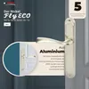 A marketing image showcasing a silver door handle set against a dark gray background, with a close-up inset of the handle on a door. Produktbild-Vorschau