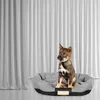 A puppy sits in a dog bed in front of a white curtain. Anteprima dell’immagine prodotto