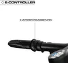 A close-up view of an electric bike's handlebar, highlighting the e-controller and display. Produktbild-Vorschau