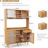 KOMFOTTEU Buffetschrank aus Bambus, Sideboard mit Haken & Produktbild-Vorschau 6