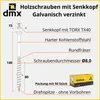 DMX - Holzbauschrauben mit Senkkopf CS - 8mm TORX - Zink Produktbild-Vorschau 3