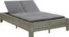 vidaXL 2-Personen-Sonnenliege mit Auflage Grau Poly Rattan Produktbild-Vorschau 8