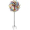 A colorful metal wind spinner on a stand. Produktbild-Vorschau