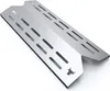 A stainless steel grill heat plate with a V-shape and multiple slots, featuring a bull logo. Produktbild-Vorschau