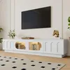Merax TV Lowboard mit Bogentüren und Glastüren, TV Schrank Produktbild-Vorschau 2