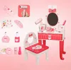 360Home Makeup Spielzeug Holzspieltisch Frisiertisch Produktbild-Vorschau 1