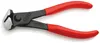A pair of wire cutters with red handles and black metal jaws, isolated on a white background. Anteprima dell’immagine prodotto