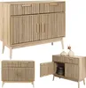 HowHomely | Commode - Buffet - 100 x 35 x 80 cm - Beige - Voir les images du produit 5