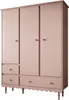 BABUSHKA Dreitüriger Kleiderschrank Natürlich Rosa Produktbild-Vorschau 7