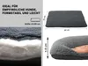 A collage of images showing a dog bed, its material layers, and dimensions. Produktbild-Vorschau