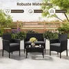 Yaheetech 4-tlg. Gartenmöbel-Set aus Rattan, Tisch & 2 Produktbild-Vorschau 4