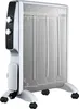 A white and silver micathermic heater with wheels is shown against a white background. Anteprima dell’immagine prodotto