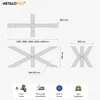 Diagrams and icons illustrating the features and dimensions of a table base. Produktbild-Vorschau
