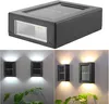 A collage showing a solar-powered outdoor wall light and examples of its use, illuminating a wall with both white and warm light. Náhľad obrázku produktu