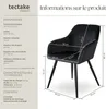 Chaise MARILYN Effet Velours Style Scandinave - noir, Lot Voir les images du produit 6