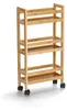 Schmaler Nischen-Rollwagen Bambus MDF mobil & platzsparend Produktbild-Vorschau 6
