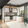 Winkelküche 200x260 cm - Aschegrau - mit schwarzer Produktbild-Vorschau 1