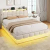 Cama boxspring INONEFT de 140x200 cm con LED y USB, Vista previa de la imagen del producto 15