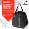 A black HEAD boot bag with the HEAD logo and text on a white and light gray background with snowflake graphics. Anteprima dell’immagine prodotto