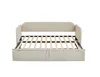 A beige upholstered daybed with its mattress support frame extended. Anteprima dell’immagine prodotto