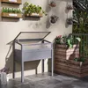Podwyższone grządki Outsunny drewniane z inspektem 2 w 1, Podgląd zdjęcia produktu 4
