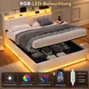 Polsterbett 140x200 cm mit USB, Doppelbett mit Produktbild-Vorschau 4