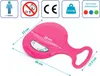 A pink sled with dimensions indicated by lines and text. Podgląd zdjęcia produktu