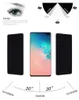 A marketing image showing three phone screens, two blacked out and one displaying a colorful wallpaper, with diagrams illustrating privacy angles. Produktbild-Vorschau
