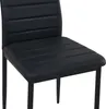 A close-up view of a black dining chair, showing the seat and backrest. Voir les images du produit