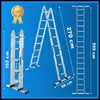 WORHAN Leiter 555cm Aluminium Teleskopleiter Klappleiter Produktbild-Vorschau 3
