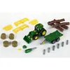 John Deere Traktor mit Holz u. Heuwagen Produktbild-Vorschau 3