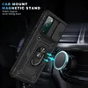 A black phone case with a ring holder is shown attached to a magnetic car mount. Produktbild-Vorschau