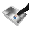 Evier en inox sans kit avec passoire 68*45*21cm(argent) Voir les images du produit 8
